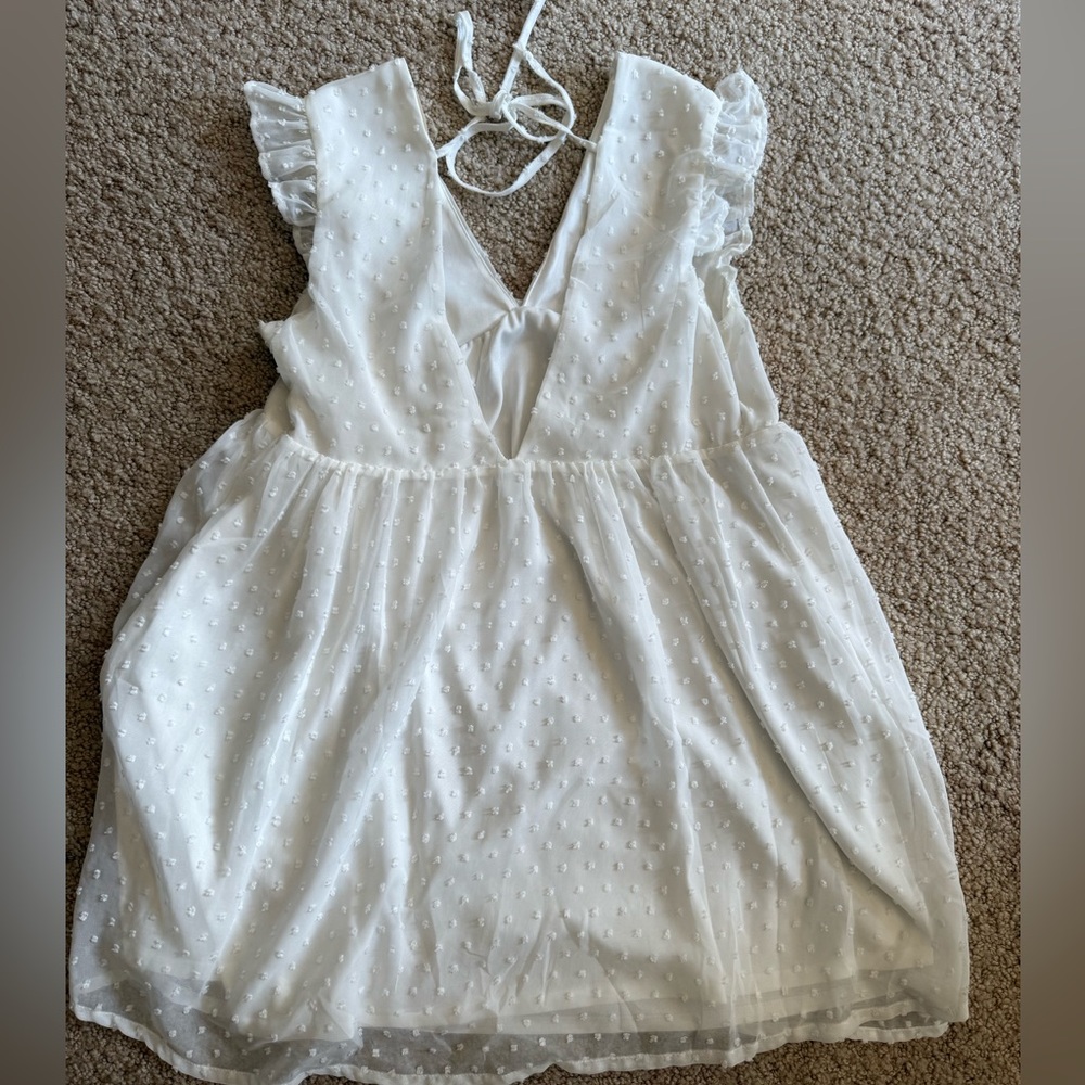 Altar'd State White Textured Midi Dress